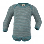 Engel Baby-Body Wolle/Seide x H.Grau/Eisvogel | 50/56