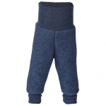 Engel Baby-Hose Wolle, Fleece Blau melange 080 | 74/80