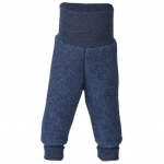 Engel Baby-Hose Wolle, Fleece Blau melange | 86/92