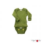 Manymonths Woll-Body/Shirt langarm GardenMossGreen | L