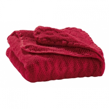 Knitted woollen baby blanket Red 03 | .