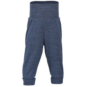 Pantalon long à large ceinture laine Blau melange 080 | 62/68