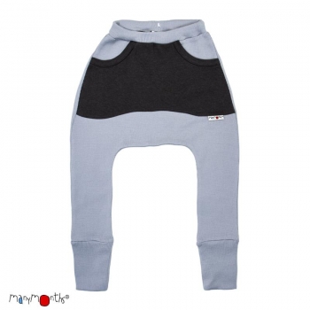 ManyMonths Känguru Woll-Hose mit Tasche (Kangaroo Pants) Bright Silver | L